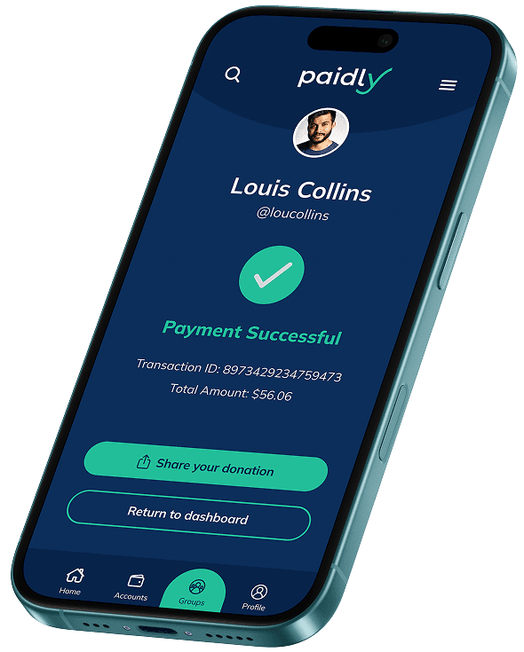 Paidly App receive gifts from friends and family
