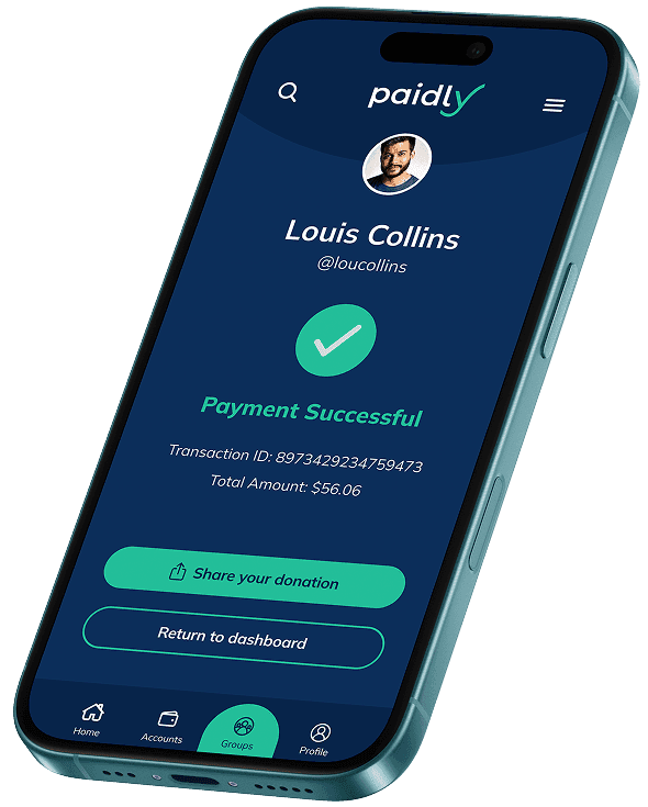 Paidly App receive gifts from friends and family