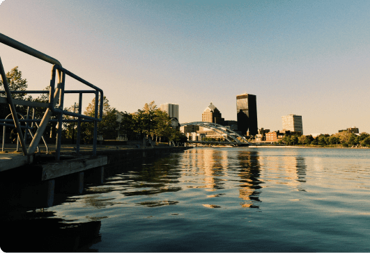 Rochester New York Canal and Skyline