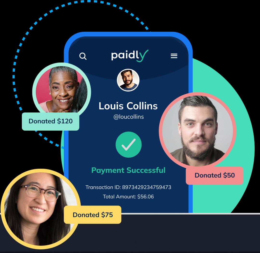 Earning donations from friends and family for your student loans on Paidly donation page