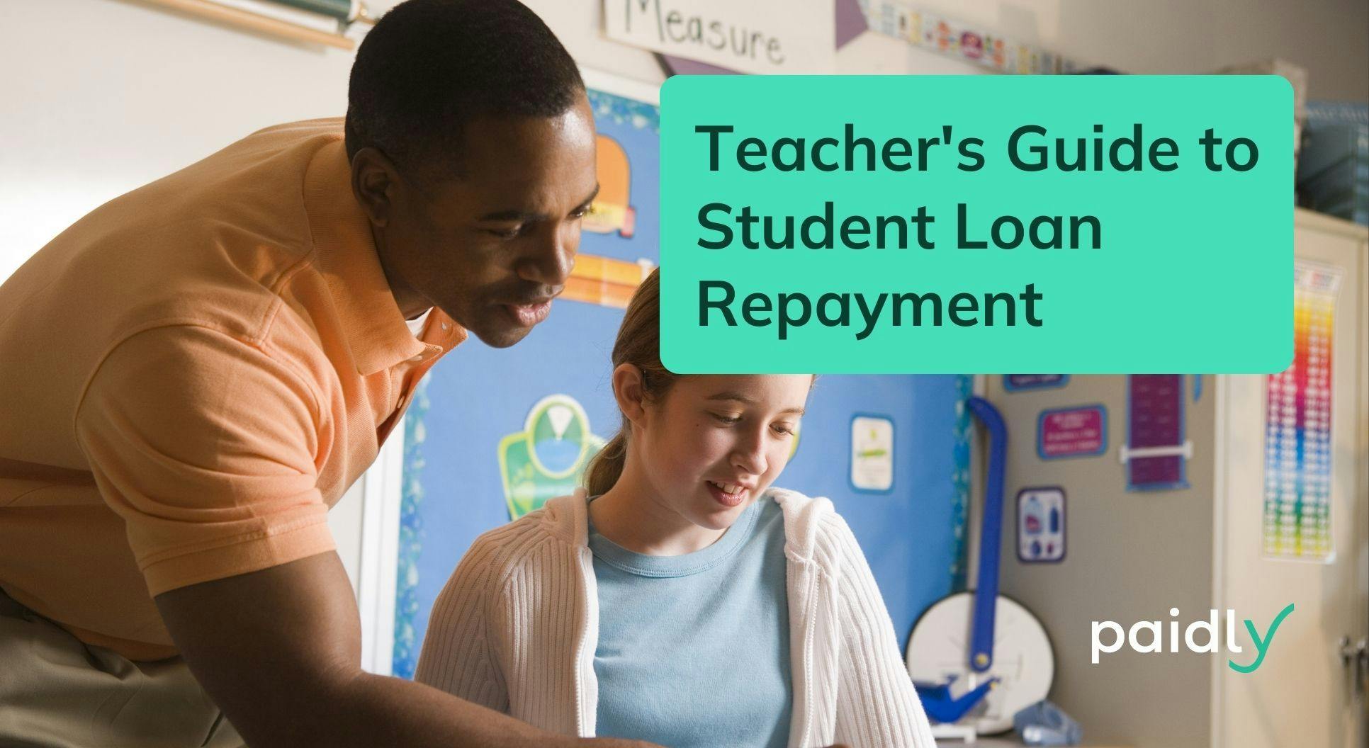 Teacher with student loan repayments helping a student